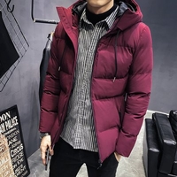 Perth Man Winter Coat Korean Men Thick Warm Coat Slim Young Student Fashion Solid Color Bread Service