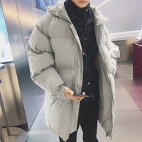 Perth People Long Section Thick Winter Coat Solid Color Wild Young Students Couple Suits Bread Bread Service