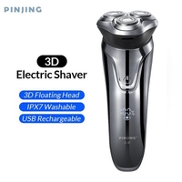 Pinjing Wireless 3D Electric Razor Shaver IPX7 Waterproof Blocking Protection LED Digital Display Rechargeable Trimmer Beard From Xiaomi Youpin