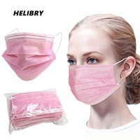 Pink Face Mask Disposable Mouth Face Masks Anti-pollution Dust Mouth Caps 3-layer Breathing