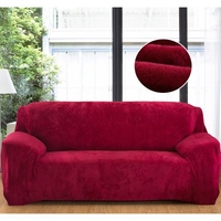 Plush Sofa Cover Stretch Solid Color Thick Slipcover Sofa Covers for Living Room Pets Chair Cover Cushion Cover Sofa Towel 1PC