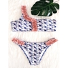 Popular Shoulder Fold Flash Decorative Women Bathing Suit Bikinis Swimwear