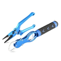 Portable Aluminum Alloy Fish Control Machine with Scale + Self-locking Luya Pliers Kit Outdoor Fishing Tools