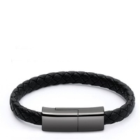 Portable Leather Mini Micro USB Bracelet Charger Data Charging Cable Sync Cable Applicable to iPhone11 Phone Cable