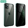 Privacy Tempered Glass Magnetic Case for iPhone 11 Pro Max 7 8 Plus XR Anti Peep Magnet Metal Bumper Full Body Protection Cover