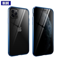 Privacy Tempered Glass Magnetic Case for iPhone 11 Pro Max 7 8 Plus XR Anti Peep Magnet Metal Bumper Full Body Protection Cover