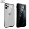 Privacy Tempered Glass Magnetic Case for iPhone 11 Pro Max 7 8 Plus XR Anti Peep Magnet Metal Bumper Full Body Protection Cover
