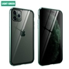 Privacy Tempered Glass Magnetic Case for iPhone 11 Pro Max 7 8 Plus XR Anti Peep Magnet Metal Bumper Full Body Protection Cover