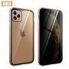 Privacy Tempered Glass Magnetic Case for iPhone 11 Pro Max 7 8 Plus XR Anti Peep Magnet Metal Bumper Full Body Protection Cover