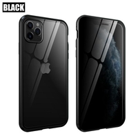 Privacy Tempered Glass Magnetic Case for iPhone 11 Pro Max 7 8 Plus XR Anti Peep Magnet Metal Bumper Full Body Protection Cover