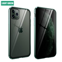 Privacy Tempered Glass Magnetic Case for iPhone 11 Pro Max 7 8 Plus XR Anti Peep Magnet Metal Bumper Full Body Protection Cover