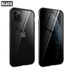 Privacy Tempered Glass Magnetic Case for iPhone 11 Pro Max 7 8 Plus XR Anti Peep Magnet Metal Bumper Full Body Protection Cover