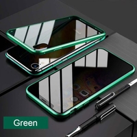 Privacy Tempered Glass Magnetic Case for iPhone 11 Pro Max 7 8 Plus XR Anti Peep Magnet Metal Bumper Full Body Protection Cover