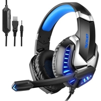 Professional Gaming Headset Wired Headphones Surround Sound Stereo Bass Earphones USB Microphone Breathing LED Light PC Gamer