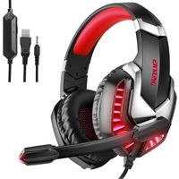 Professional Gaming Headset Wired Headphones Surround Sound Stereo Bass Earphones USB Microphone Breathing LED Light PC Gamer