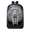 PU Backpack Embossed Three-dimensional Tiger Head Travel Backpack Student Trend Schoolbag