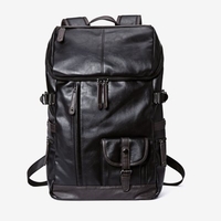 PU Leather Shoulder Bag Man Fashion Computer Bag Outdoor Travel Mountaineering Backpack