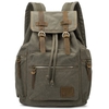 Solid Color Canvas Backpack Outdoor Backpack Retro Shoulder Bag
