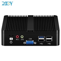XCY Quad-Cores Mini PC Intel Pentium J2900 Windows 10 Linux DDR3L RAM mSATA SSD WiFi Dual NIC RS232 HDMI VGA 4xUSB Fanless