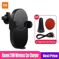 Xiaomi Mi 20W Max Qi Wireless Car Charger WCJ02ZM Auto Pinch with Intelligent Infrared Sensor Fast Charging Car Phone Holder - Black