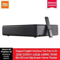 Xiaomi Mijia 1S Laser Projector TV 4K 150inch Patchwall Smart Projection TV 2000ANSI Lumens 3840x2160 Resolution Bluetooth WiFi 3D Home Theater