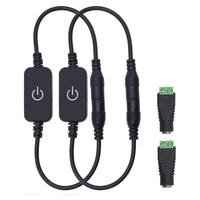 ZDM 1-2 Pack Mini LED Touch Dimmer Switch DC 12V-36V 2A with DC Female Barrel Connector to Screw Adapter for Single Color LED Strip Light LED Lamp