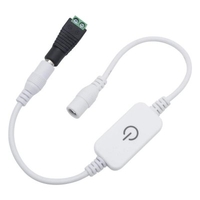 ZDM 1-2 Pack Mini LED Touch Dimmer Switch DC 12V-36V 2A with DC Female Barrel Connector to Screw Adapter for Single Color LED Strip Light LED Lamp