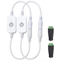 ZDM 1-2 Pack Mini LED Touch Dimmer Switch DC 12V-36V 2A with DC Female Barrel Connector to Screw Adapter for Single Color LED Strip Light LED Lamp