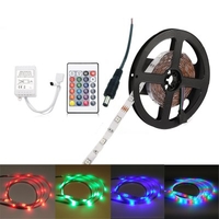 ZDM 5M 24W RGB SMD2835 LED Strip Light 24 / 44Key IR Controller Kit with Male DC Connector
