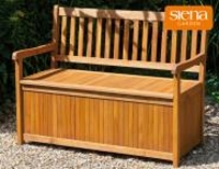 Bank mit Kissenbox Akazienholz