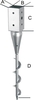 Einschraubbodenhülse feuerverzinkt 91x650mm 1 Stück
