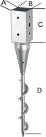 Einschraubbodenhülse feuerverzinkt 91x650mm 1 Stück