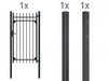 Einzeltor-Set Columbus,  965 x 1800 mm matt-schwarz