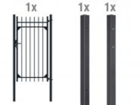 Einzeltor-Set Columbus,  965 x 1800 mm matt-schwarz