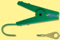 Erdanschlußkabel mit Klemme, gruen