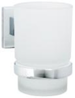 FACKELMANN Glas mit Halter Mare Chrom-Glanz,  19X17X3 Cm