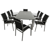 Garnitur 9-teilig,  Ausziehtisch,  Aluminium/Textilene