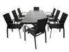 Garnitur 9-teilig,  Ausziehtisch,  Aluminium/Textilene/Glas