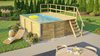 Massivholzpool 595 Gr. 1 inkl. Technikraum/Sonnendeck und Sandfilteranlage