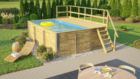 Massivholzpool 595 Gr. 1 inkl. Technikraum/Sonnendeck und Sandfilteranlage