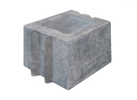 Mauerstein Gardo,  weiß-schwarz,  Halbstein