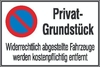 Symbol Privat-Grundstück Aluminium geprägt