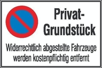 Symbol Privat-Grundstück Aluminium geprägt