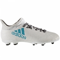 adidas X 17.3 FG Kinder Fußballschuhe Nocken weiß blau grau