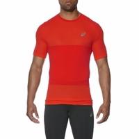 Asics fuzeX Seamless Top kurzarm Laufshirt Running rot