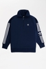 Adidas - Damen Pullover in Marineblau mit halbem Reißverschluss und 3 Streifen entlang der Ärmel - ED7528