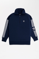 Adidas - Damen Pullover in Marineblau mit halbem Reißverschluss und 3 Streifen entlang der Ärmel - ED7528