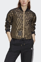 Adidas - Premium-Track Top für Damen in Schwarz mit Gold besticktem Stoff und goldenem Reißverschluss - GK1724