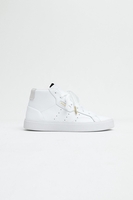 Adidas - Sleek MID Hightop Damen Sneaker aus weißem Glattleder mit Goldene Schnürsenkel-Kappen - EE4726