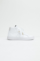 Adidas - Sleek MID Hightop Damen Sneaker aus weißem Glattleder mit Goldene Schnürsenkel-Kappen - EE4726